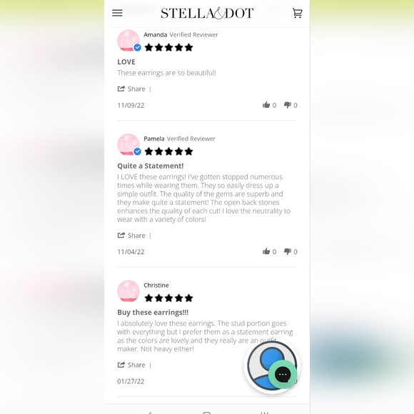 Stella & Dot Gem Linear Earrings - Picture 7 of 7